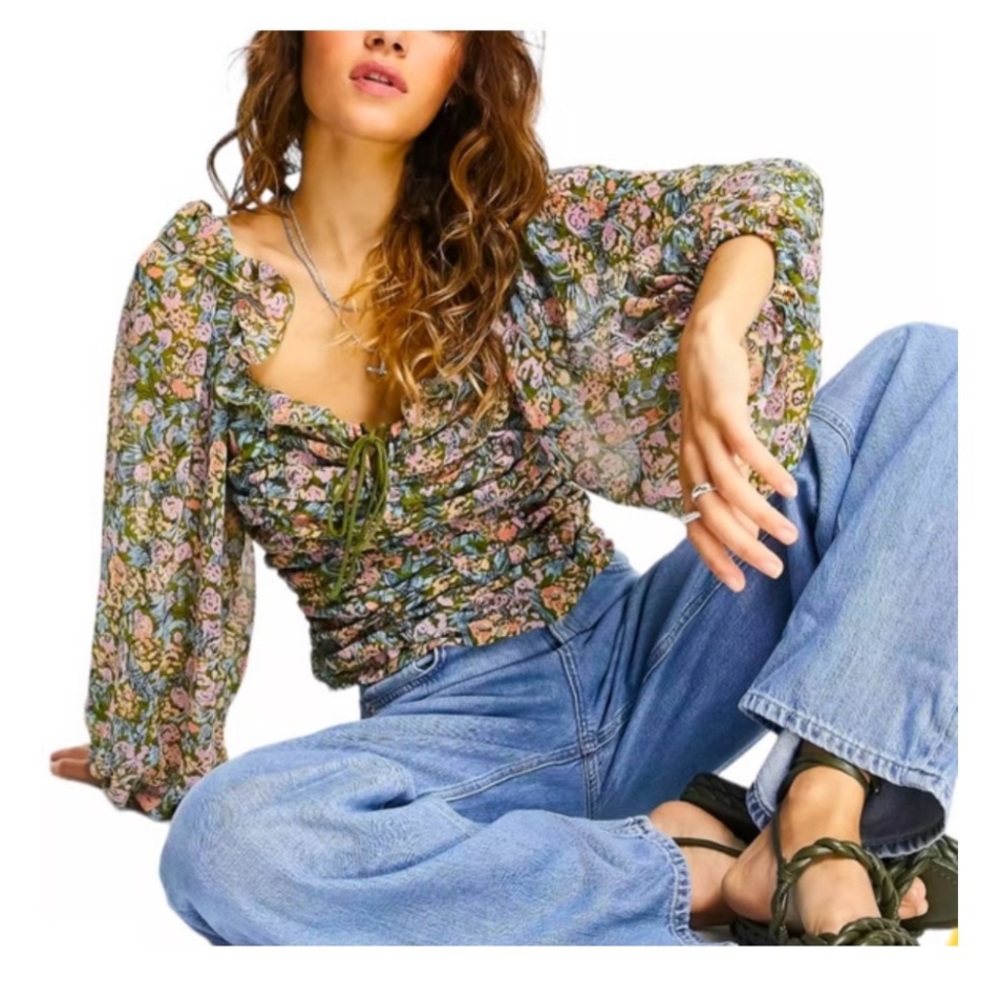 FREE PEOPLE Mabel Printed Blouse